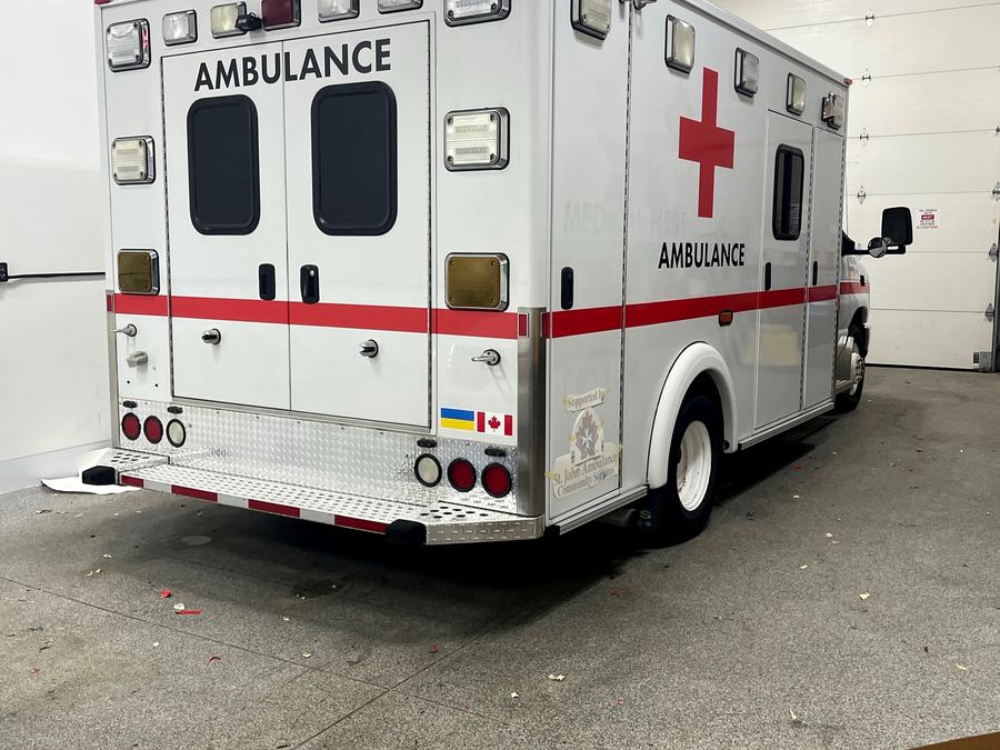Ambulance — work completed at a previous shop in Ontario, not a Murphy’s Graphics job.