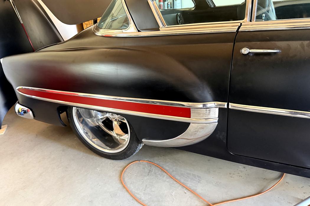 Bel Air rear quarter with the finished red insert running the length of the spear.